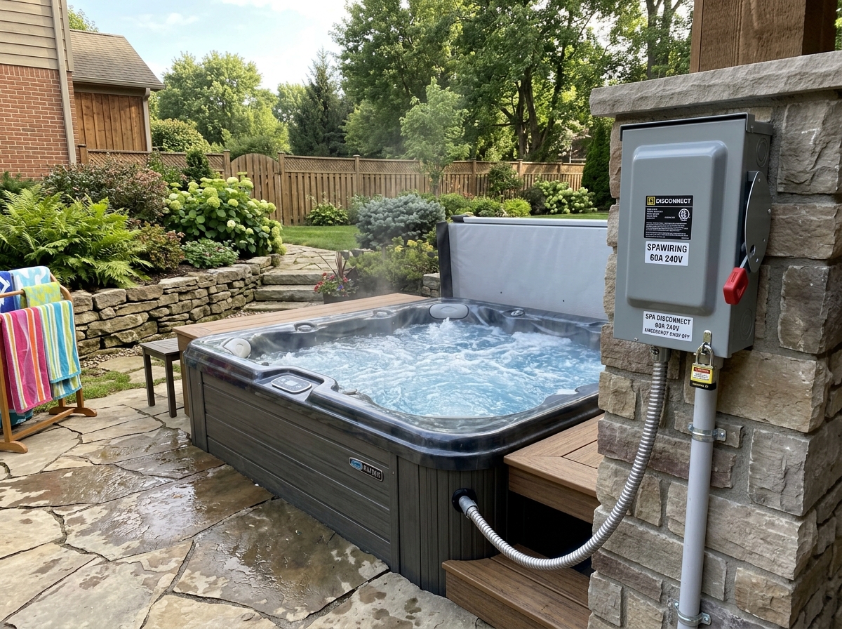 Outdoor GFCI electrical disconnect box for hot tub in Ajax by Prime 1 Electric